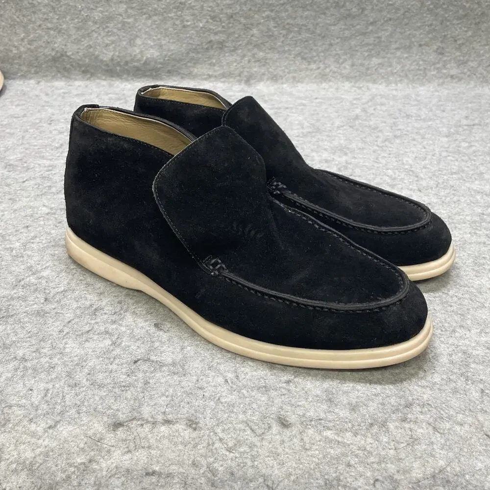 Conzuri Porto Noir Height Boost Loafers Mens US 12 EU 46 Black Suede Slip On